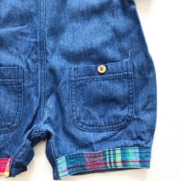 Vintage Pop soda chambray plaid detail romper 3T - Picture 8 of 8